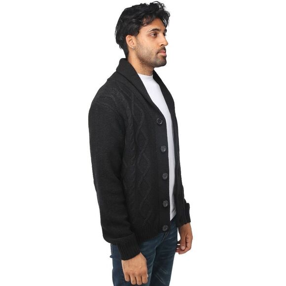 X-ray Jeans Men's Button Down Cardigan Sweater Size 2XL in Black NWT and in pack - Picture 3 of 8